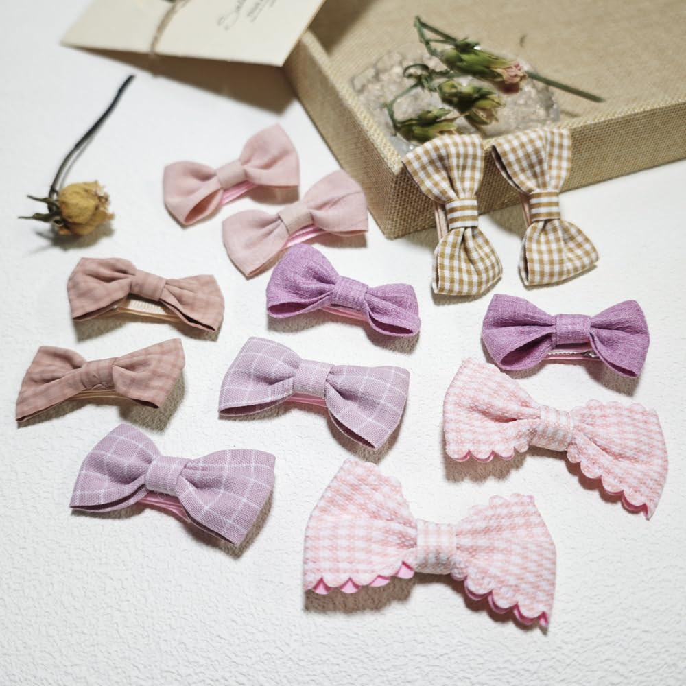 TSACOS pink solid bow hair clip with soft fabric and secure hold for daily wear