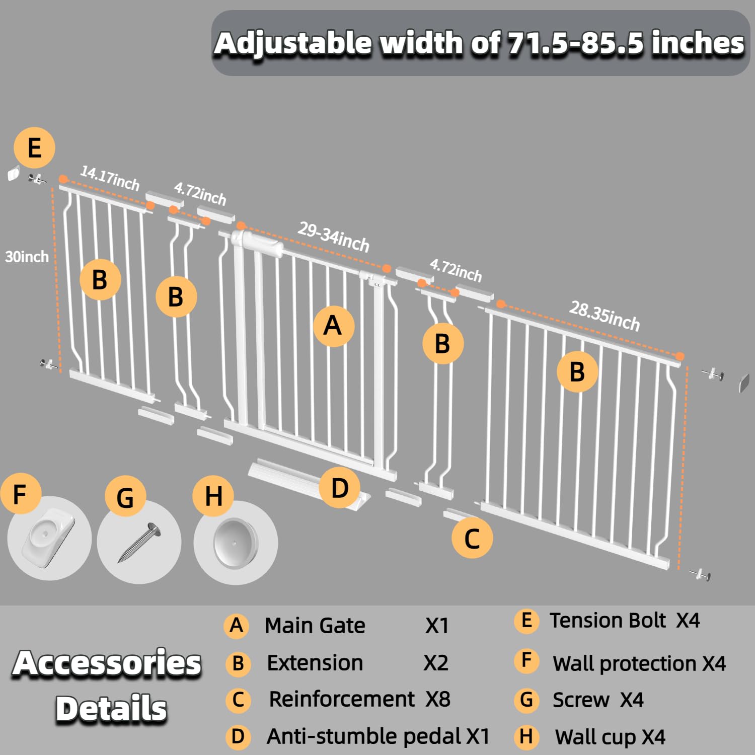 TSAYAWA gate pressure-mount setup showing damage-free walls and quick adjustment