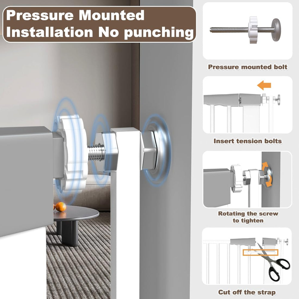 TSAYAWA cat gate adjustable width 48.5-56.2in fits wide doorways
