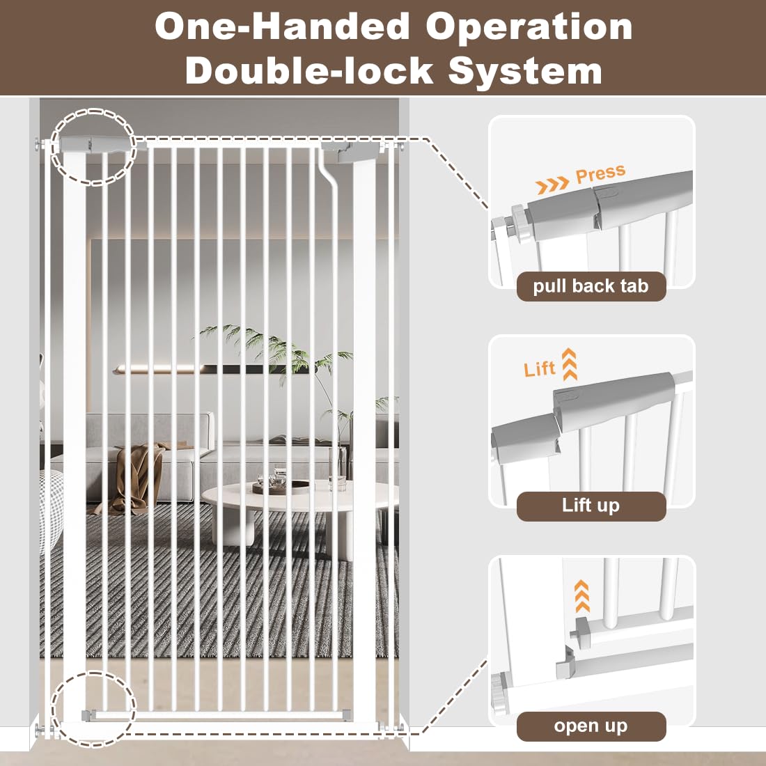 TSAYAWA cat gate auto-close reduces door gaps after passage