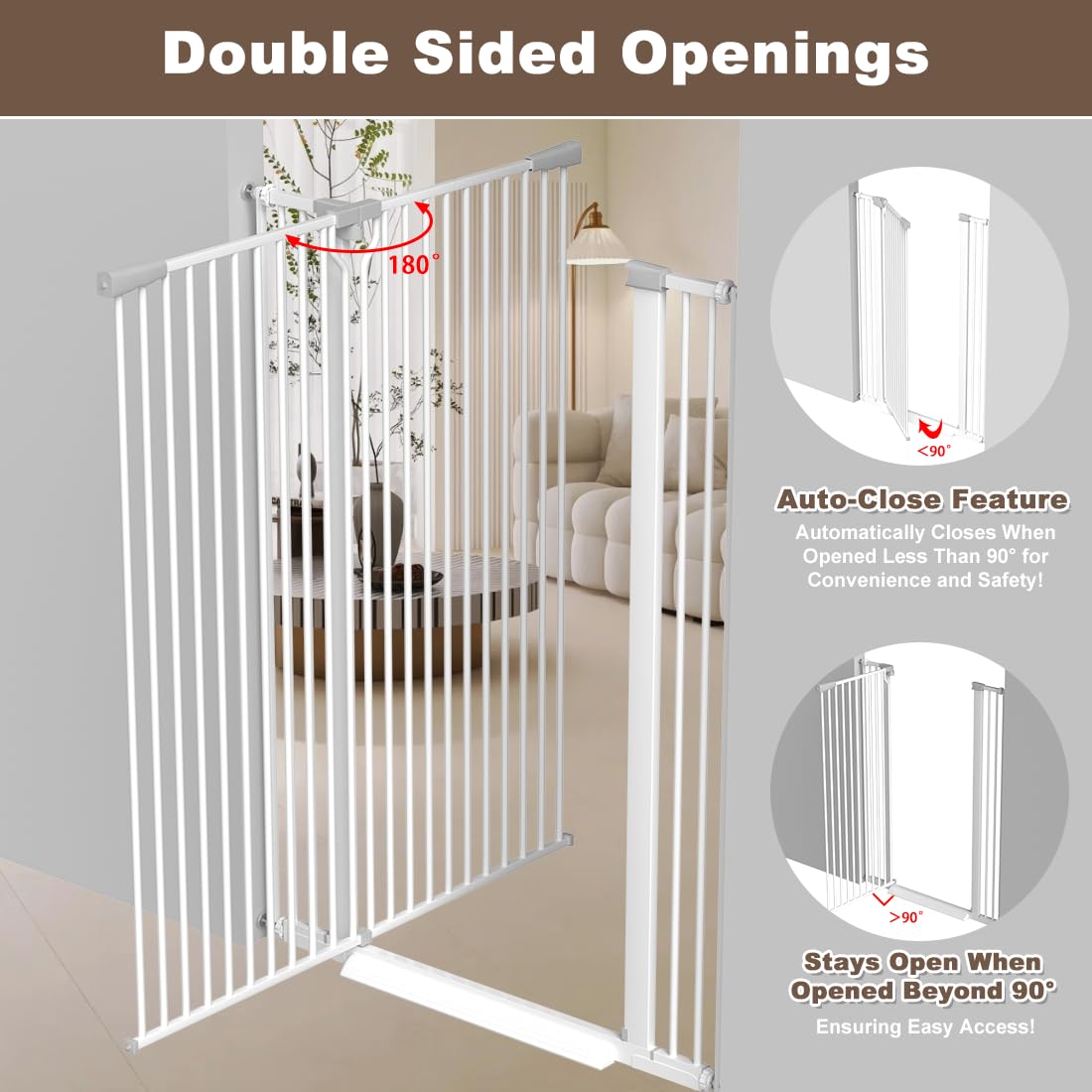 TSAYAWA cat gate white finish blends with home décor