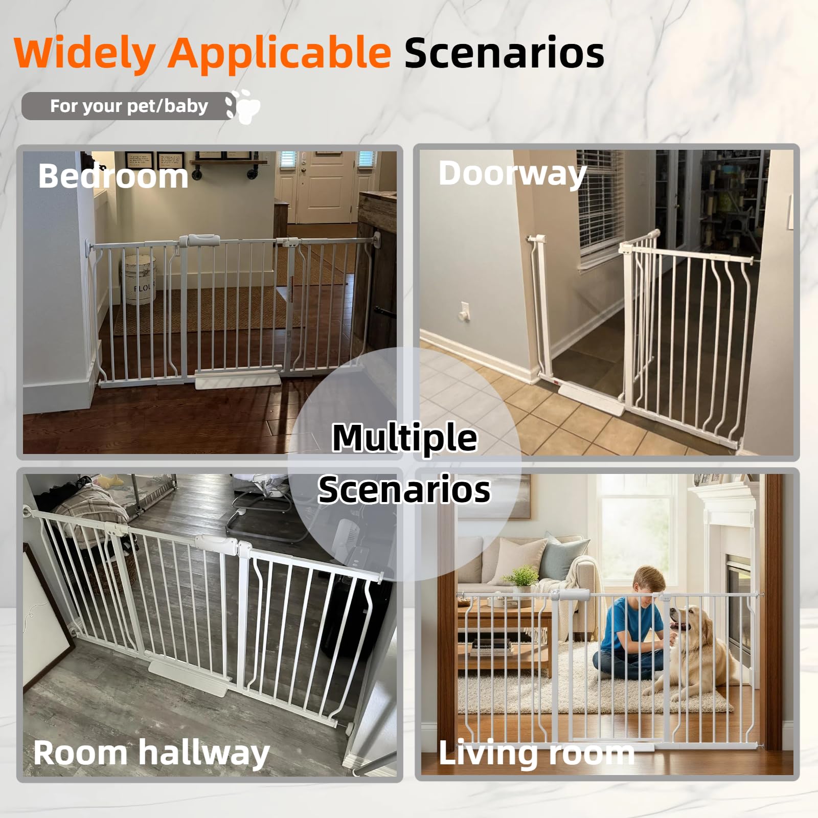 TSAYAWA wide doorway gate keeps toddlers and pets away from danger.