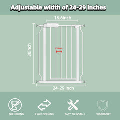 TSAYAWA Narrow Baby Gate adjustable width fits 24 to 71 inches