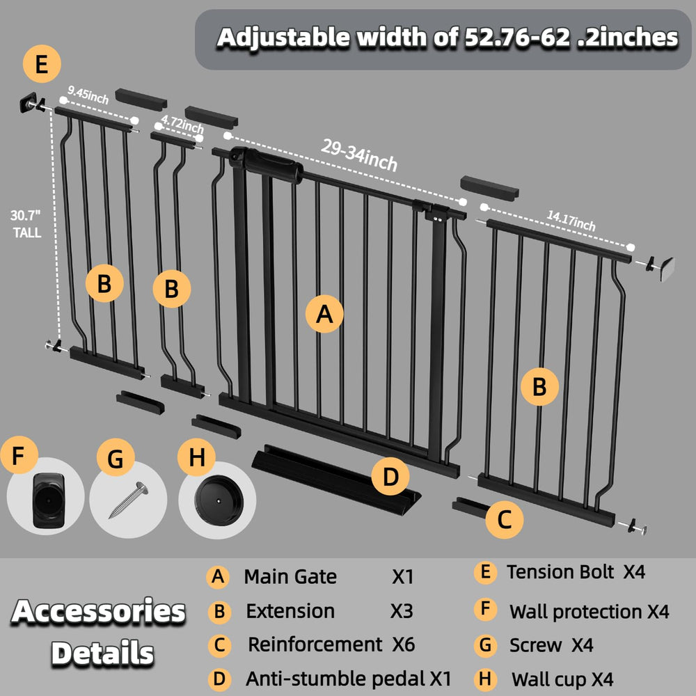TSAYAWA pressure-mounted baby gate demonstrates quick, wall-friendly installation.