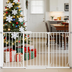 TSAYAWA wide gate with walk-through design for easy passage with a child.
