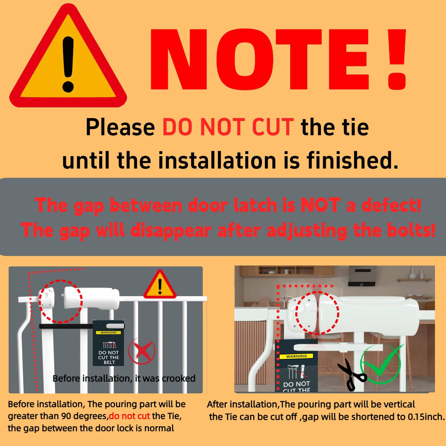 TSAYAWA wide gate for doorways simplifies installation and access.