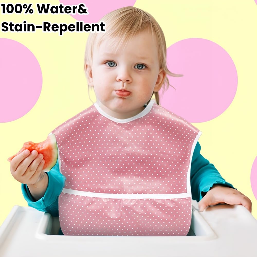 TSD adjustable Velcro-closure bib fits newborns to toddlers comfortably.