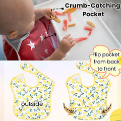 TSD flip-fold pocket bib creates a 3D catchment for spills.