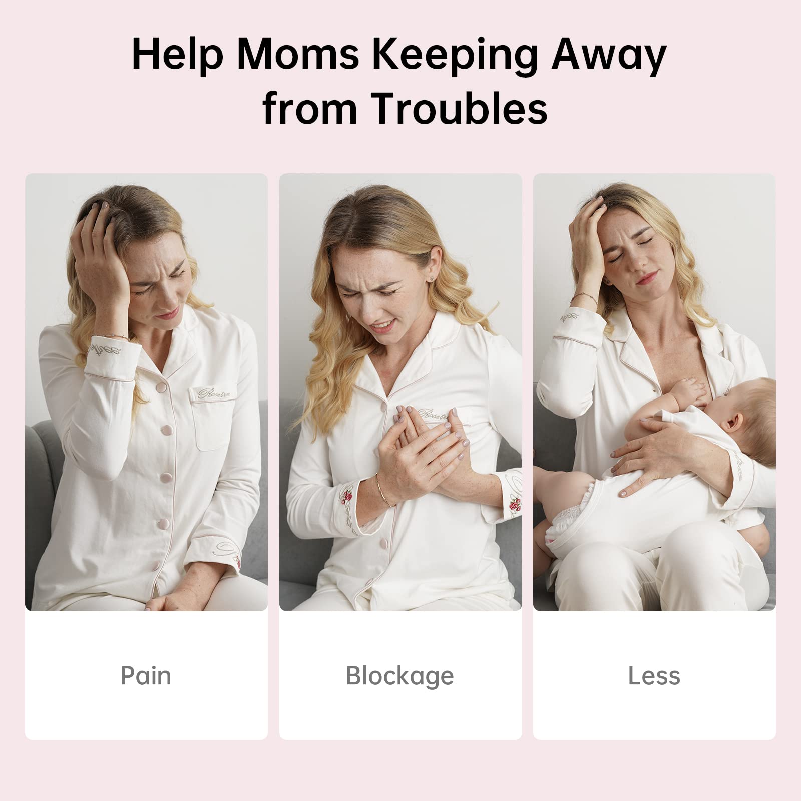 TSRETE whisper-quiet operation keeps baby undisturbed during use.