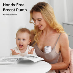 TSRETE double wearable breast pump side view showing compact wearability