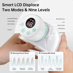TSRETE wearable pump shown in bra for discreet, on-the-go pumping.