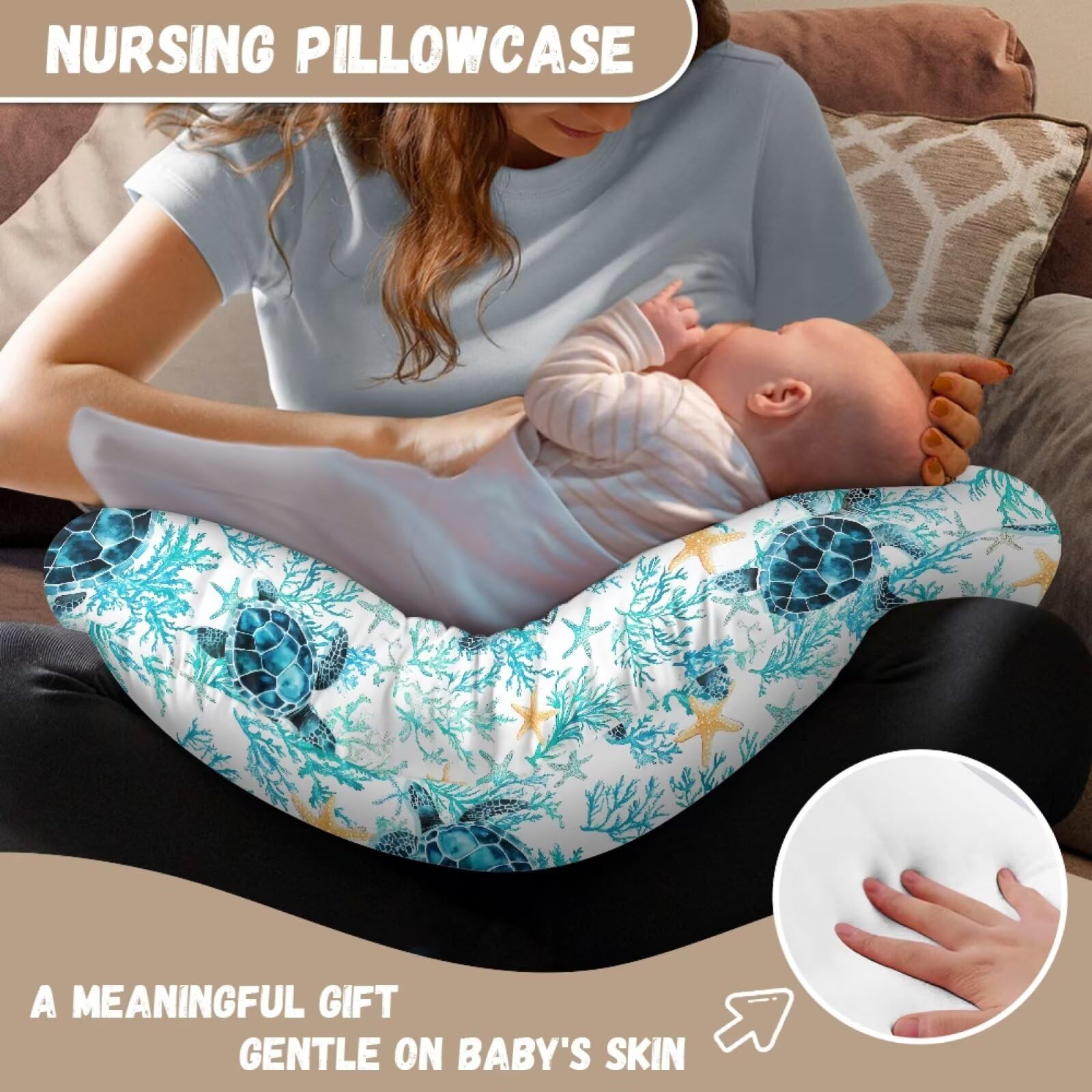TSVAGA Sea Turtle Pillow Cover makes a thoughtful baby shower gift