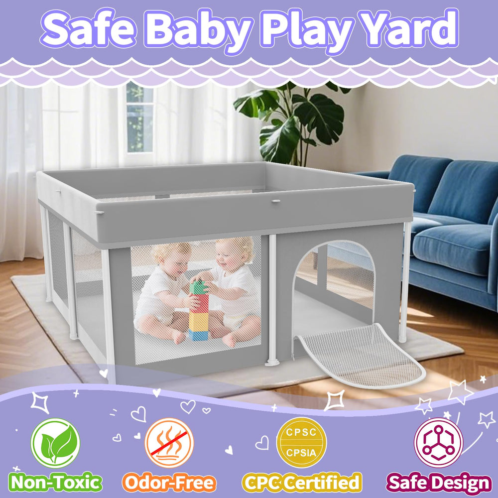 Ttottos playpen mesh detail highlighting durability and visibility