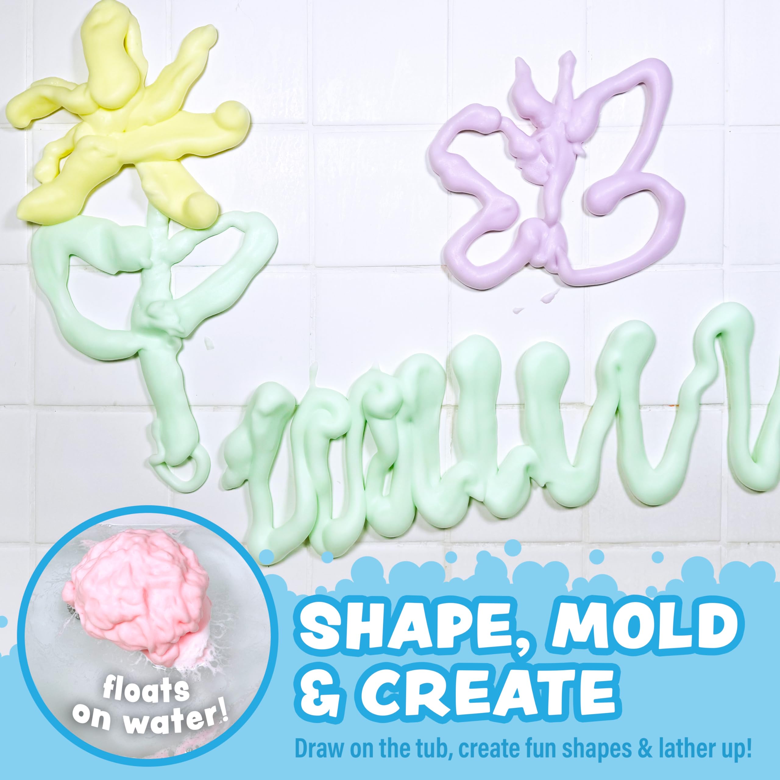 Tub Works fluffy foam soap watermelon green for shaping bath art and gentle cleanup