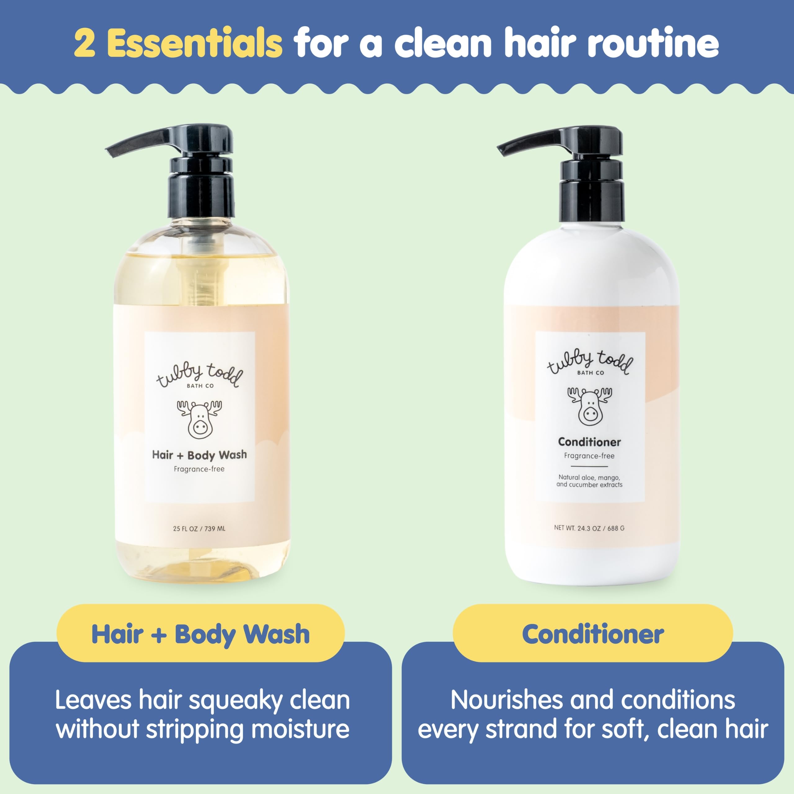 TUBBY TODD Baby Conditioner ends shows detangling and smooth ends.