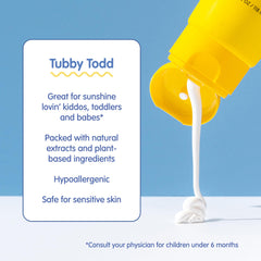 Tubby Todd sunscreen staying put through water for 80 minutes