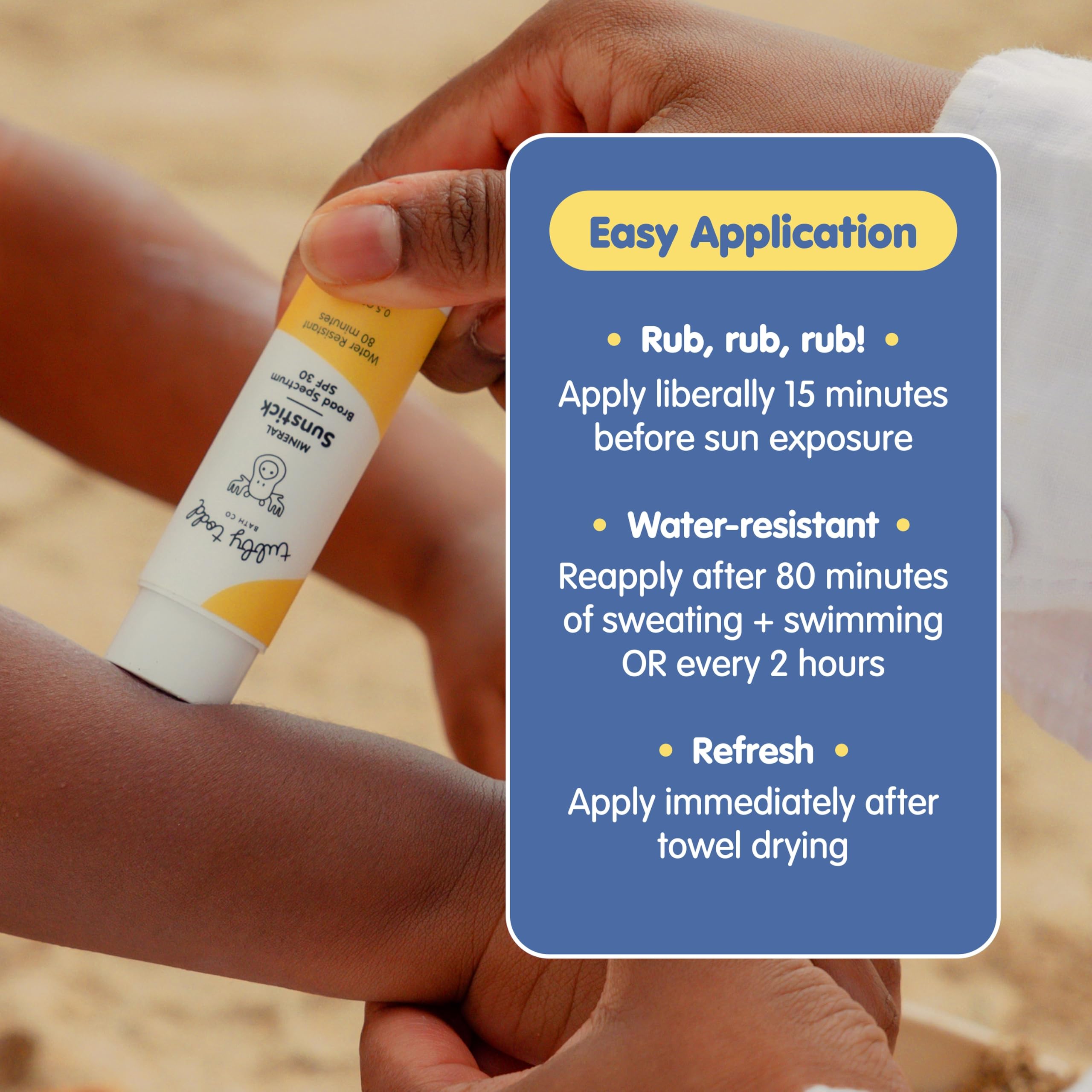 Sunstick applied to both body and face for comprehensive protection in the sun.