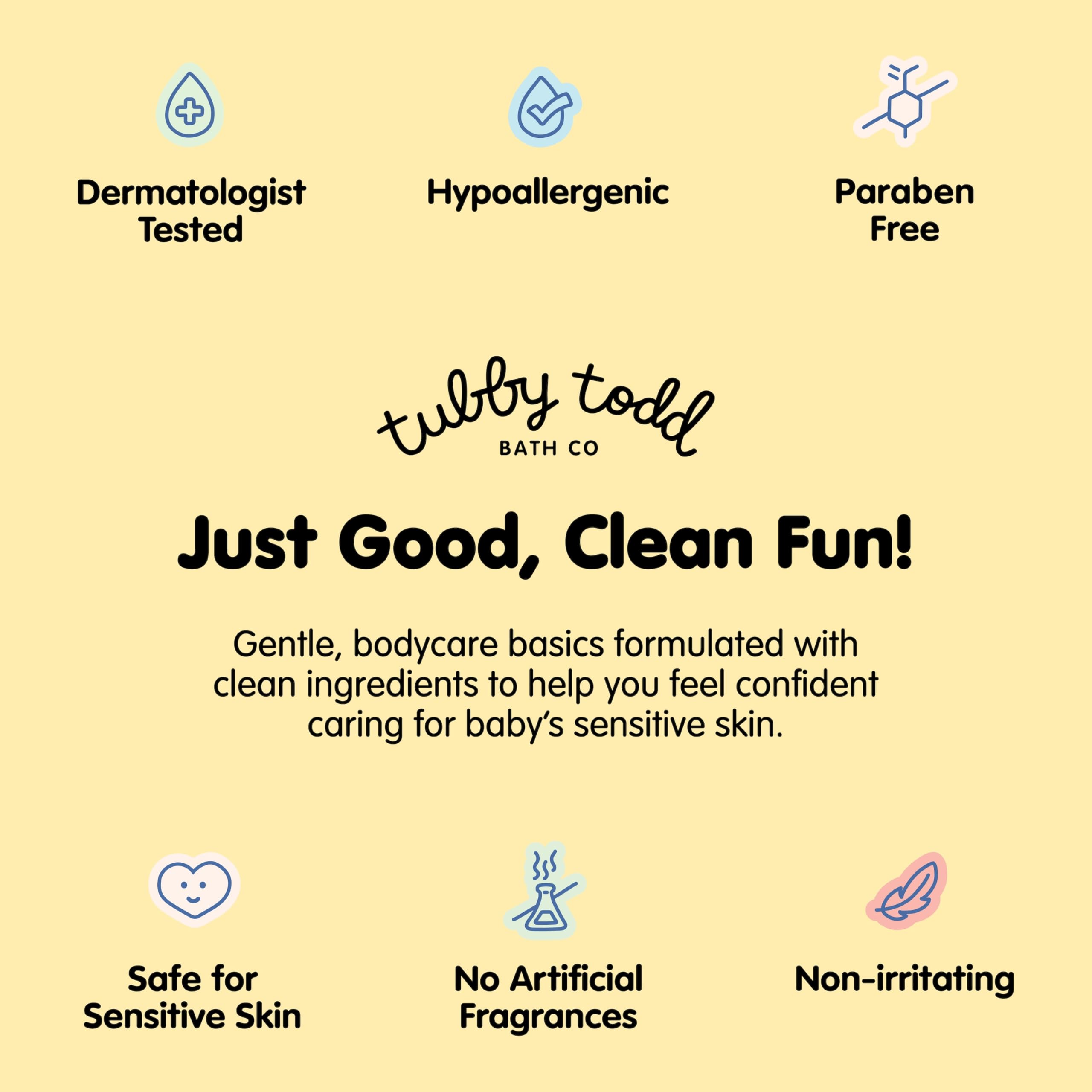 Tubby Todd plant-based formula delivers hydration for sensitive skin.