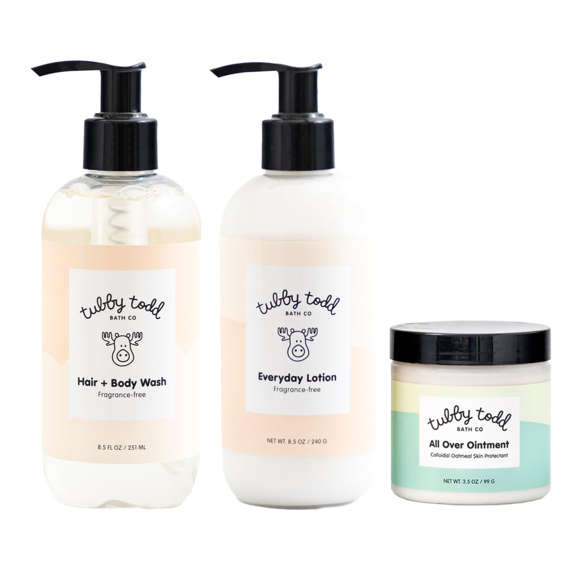 Tubby Todd Regulars Hair and Body Wash bottle for gentle cleansing of baby's delicate skin.