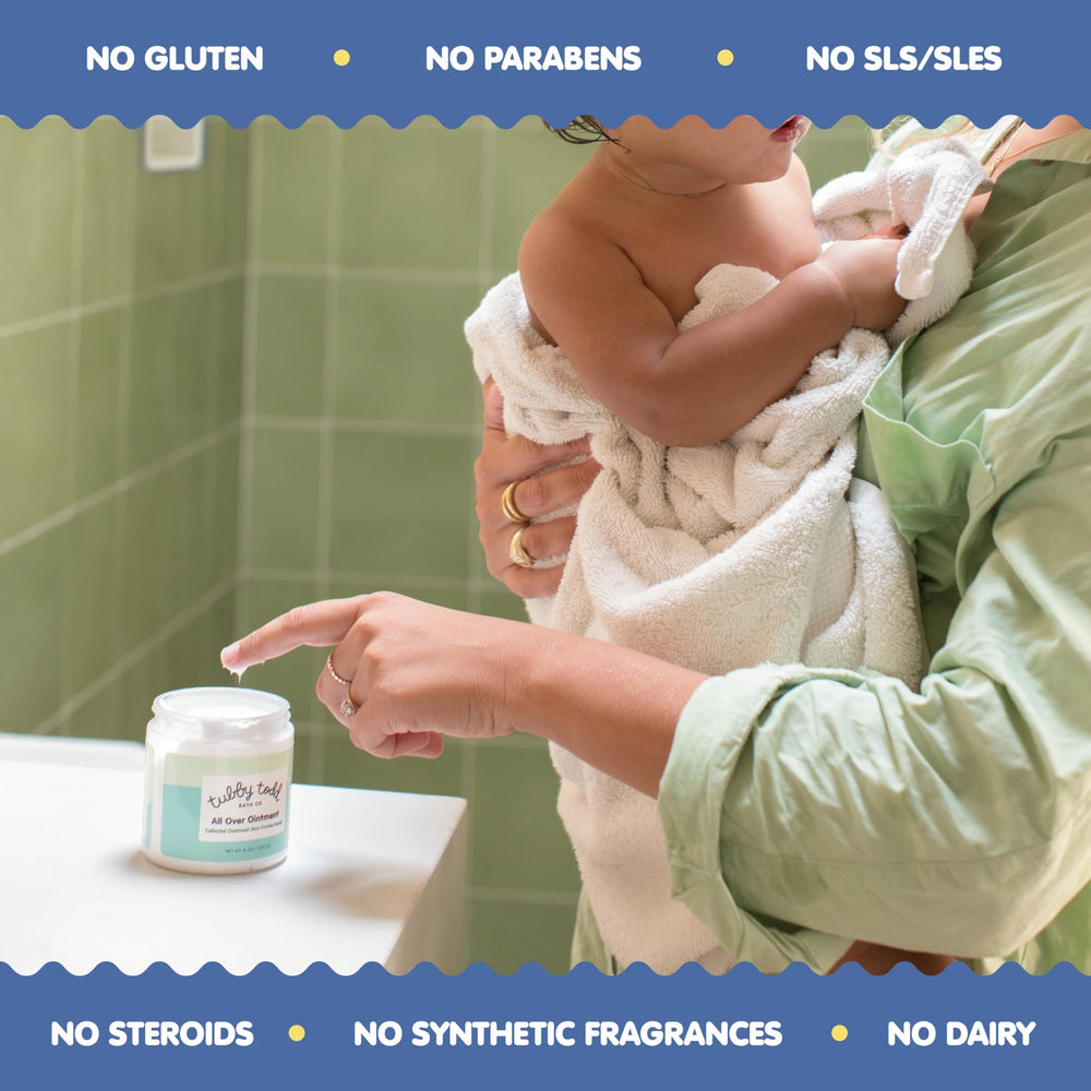Steroid-free and gluten-free Tubby Todd care for sensitive skin