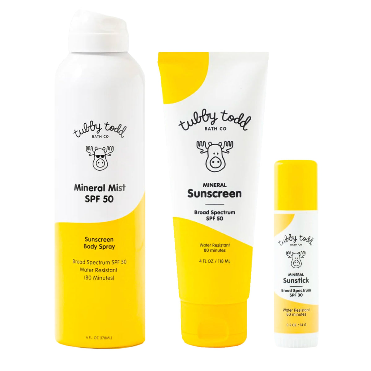 Tubby Todd sun bundle lotion application on child's arm for smooth SPF 50 protection