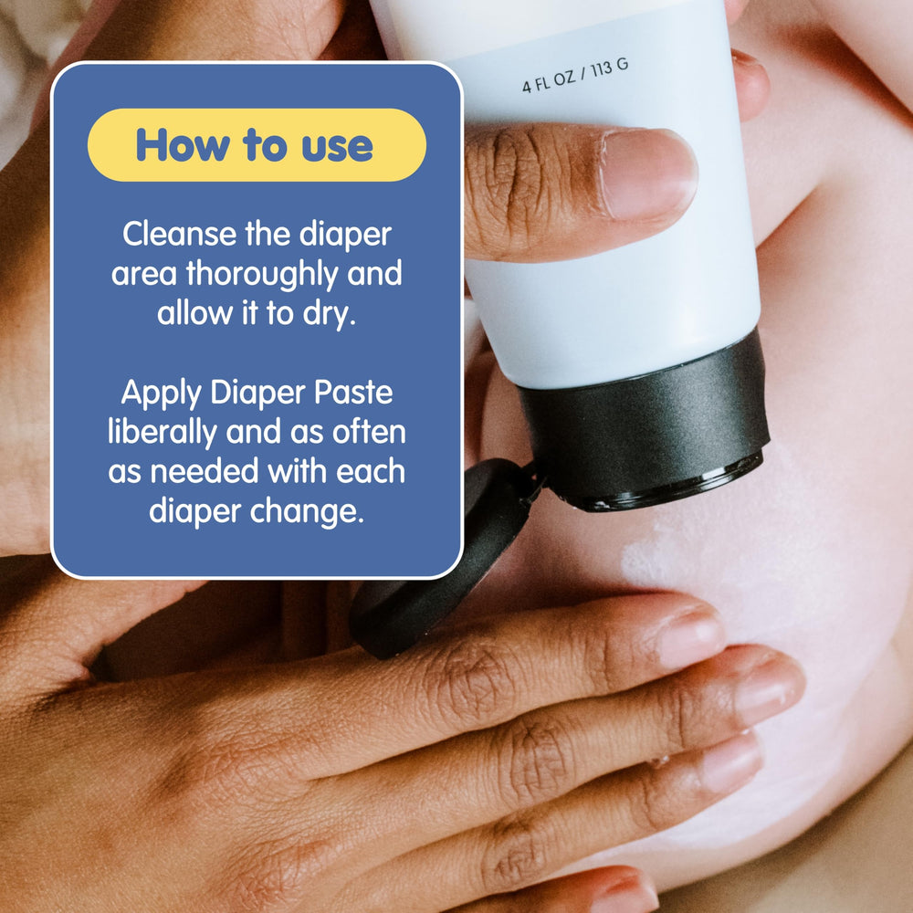 TUBBY TODD Sweet Cheeks being applied on a baby during diaper changes.