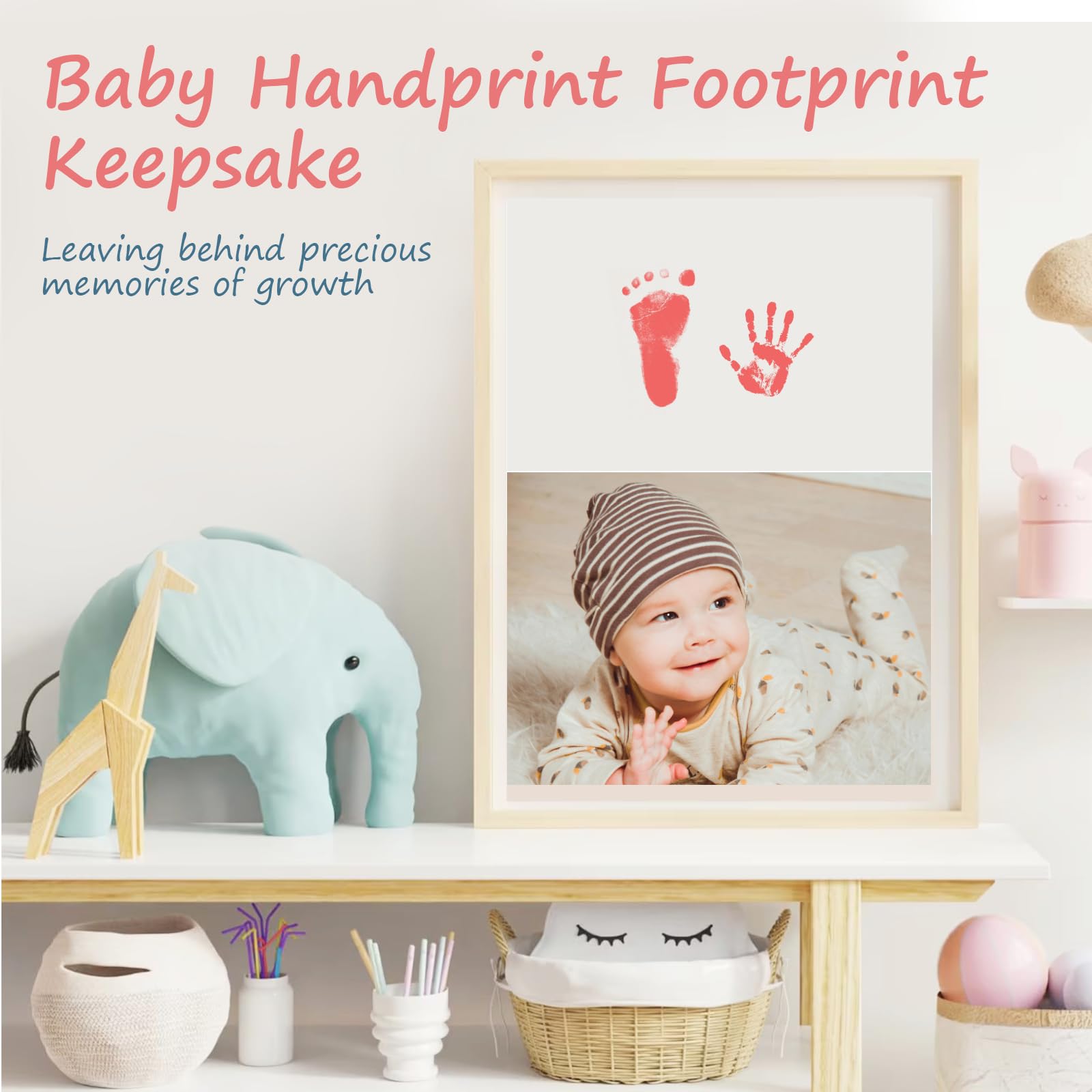 Tubuui baby footprint keepsake box ready for display