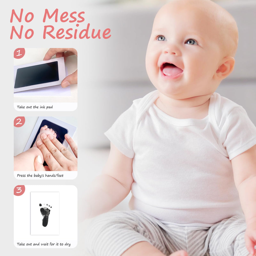 Tubuui inkless baby footprint kit captures a delicate foot impression without ink residue