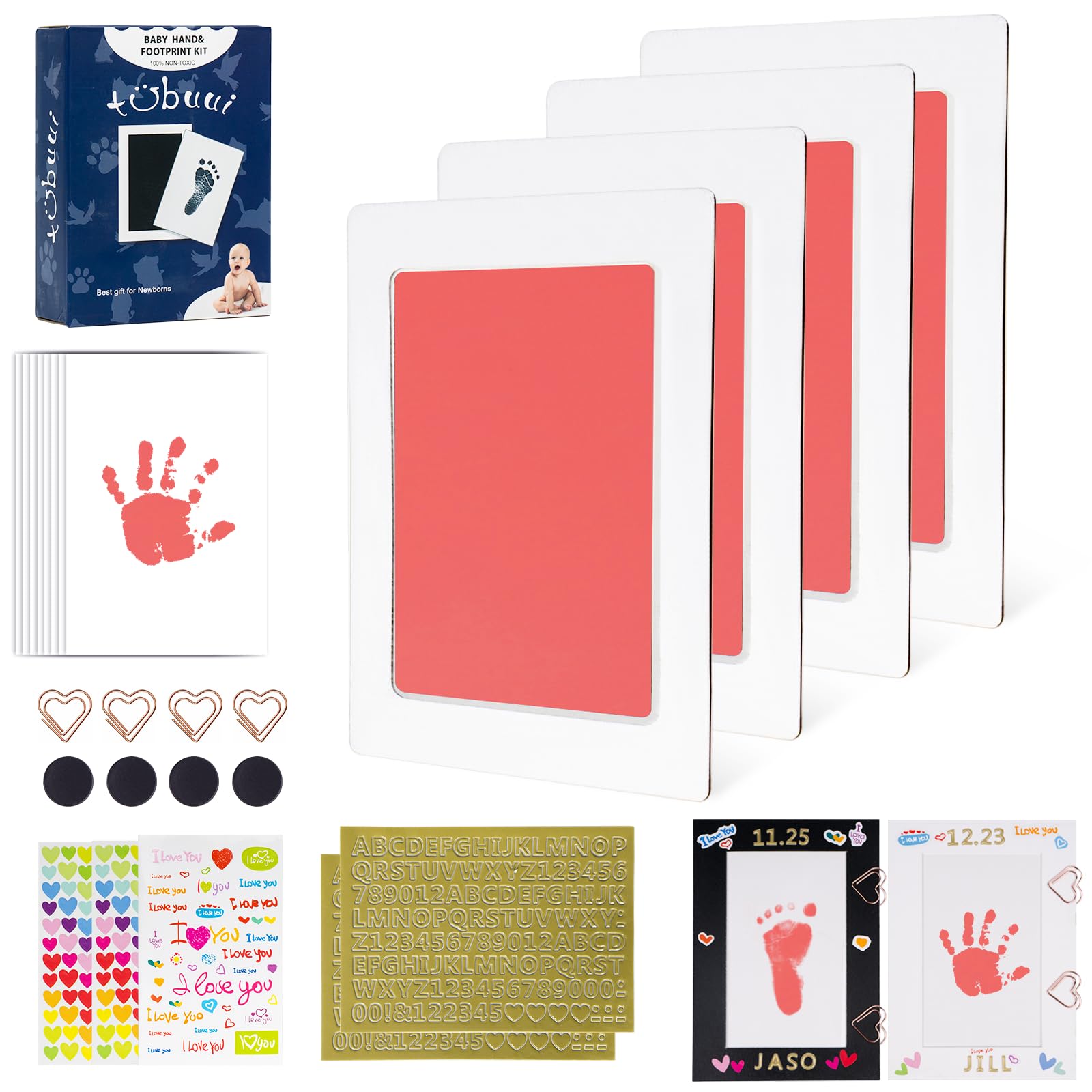 Tubuui inkless handprint kit cover shows a mess-free setup for newborn keepsakes