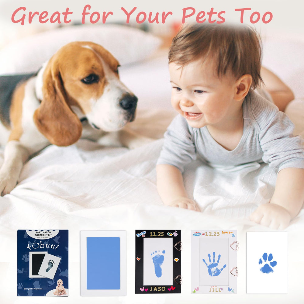 Tubuui Paw prints and nose prints on ink pad for pet keepsakes.