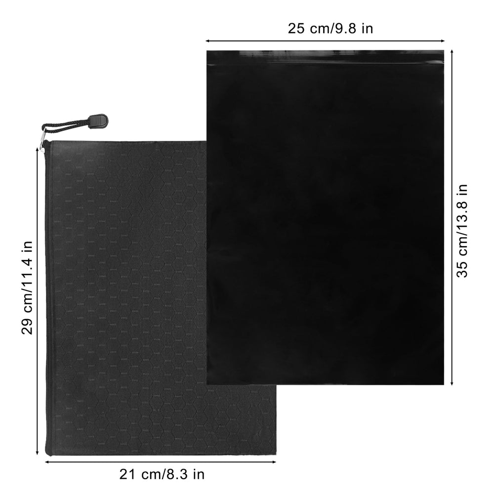 Bag measures 9.84 by 13.78 inches for larger items.