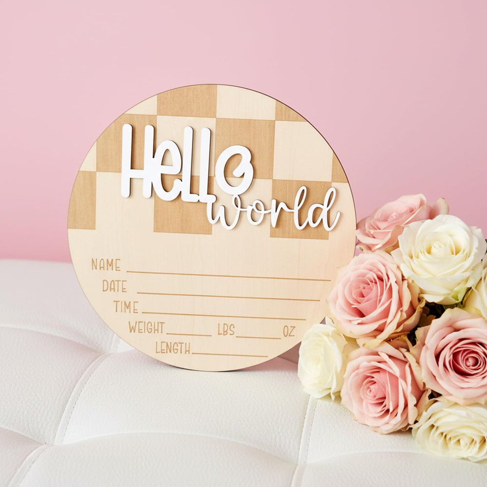 Tucnoeu Baby Announcement Sign tabletop display suitable for desk or shelf
