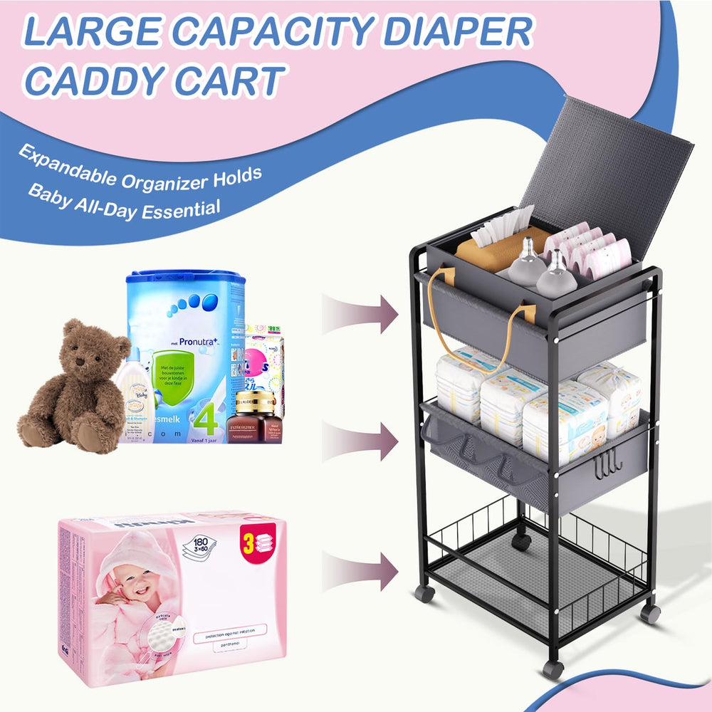 TUDALLK baby changing area storage beside changing table for easy access