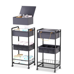 TUDALLK baby diaper caddy rolling cart top view with dividers for organized nursery storage