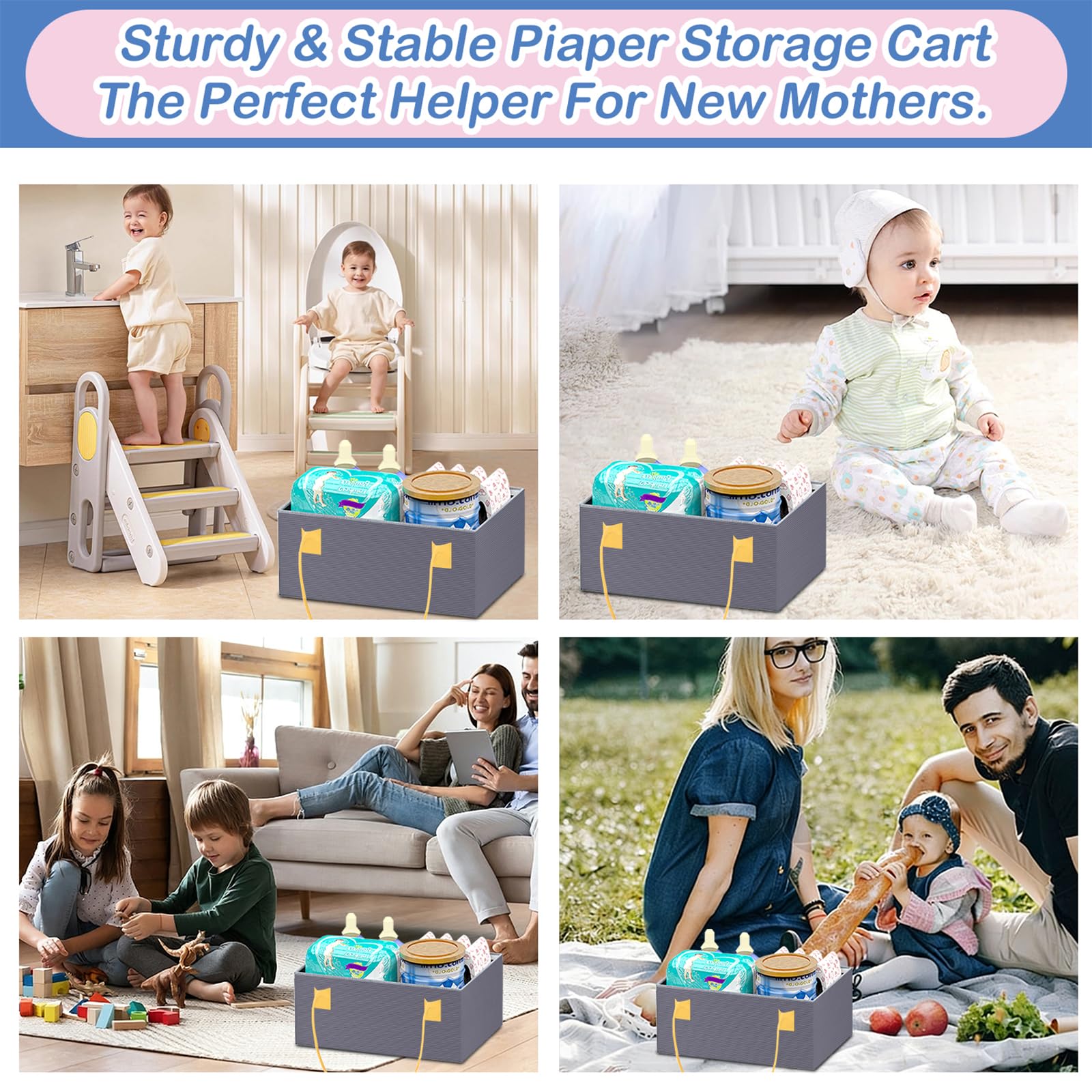 TUDALLK diaper storage cart makes a thoughtful baby shower gift