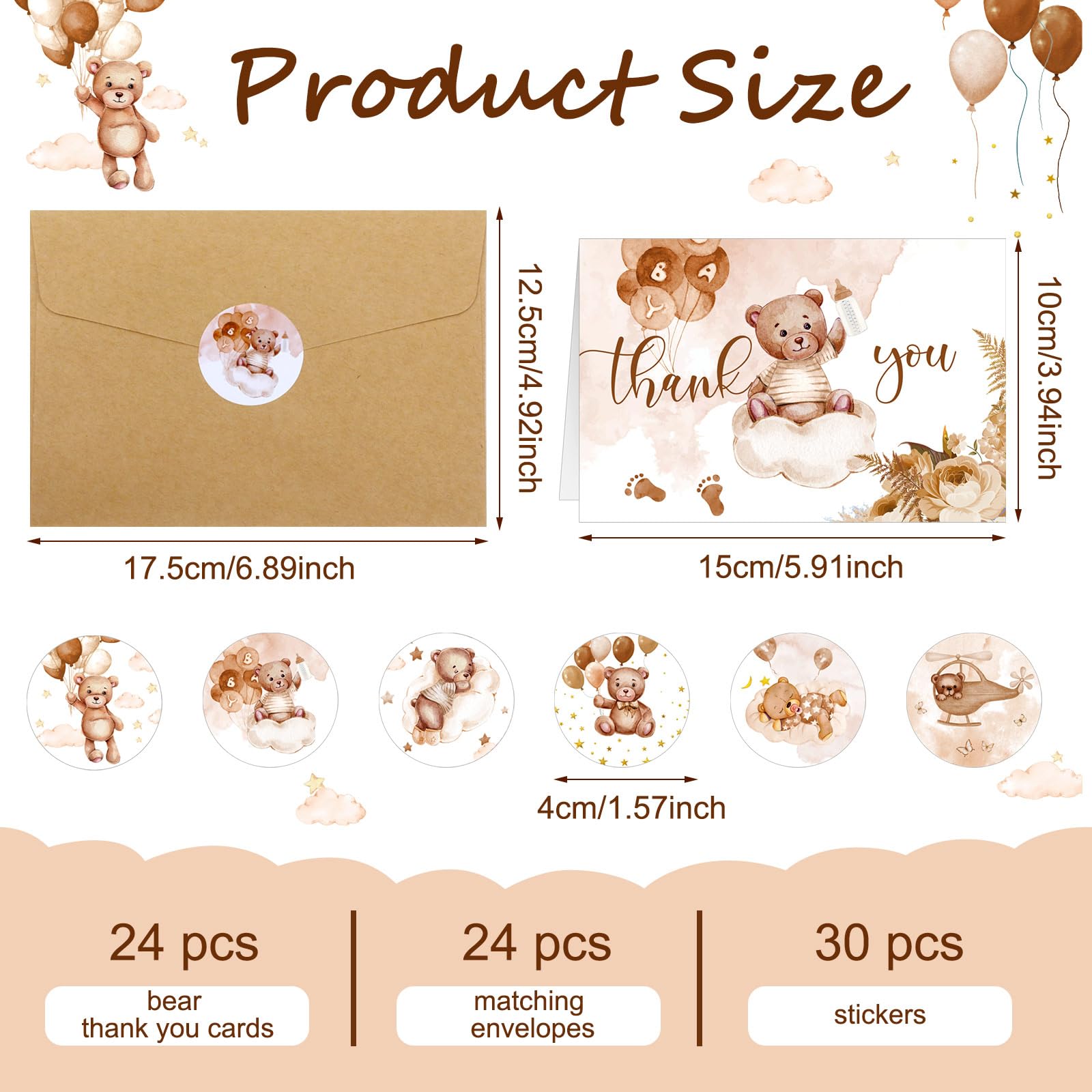 Tudomro bear card envelopes accompany the cards for neat, ready-to-send greetings