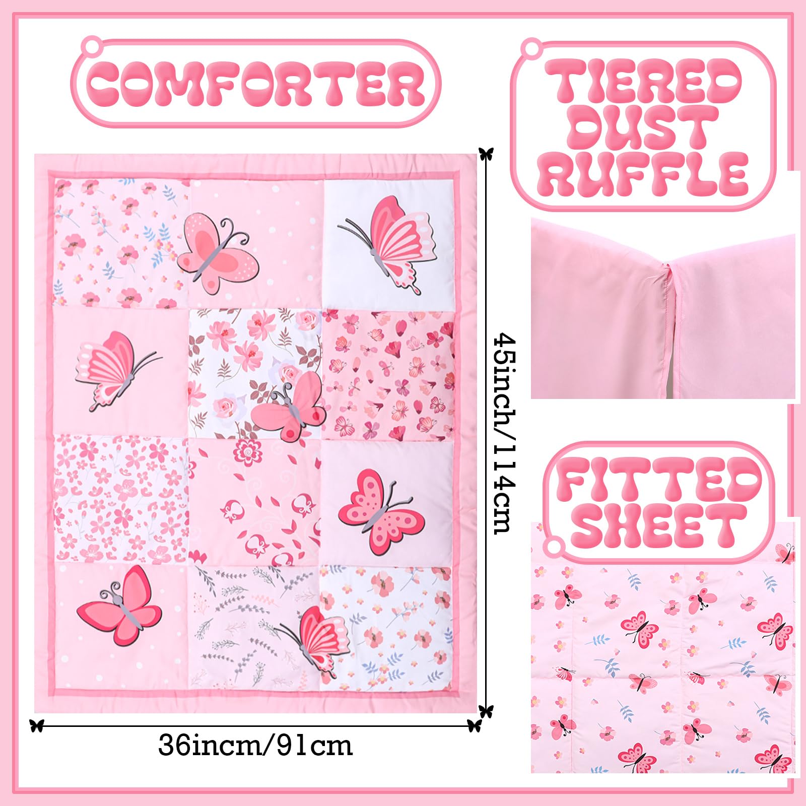 Tudomro fitted crib sheet with snug elastic fit on mattress