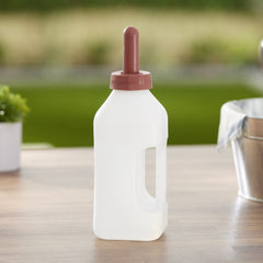 Tuff Stuff LBH2 2-quart milk feeder bottle on display for inspection.