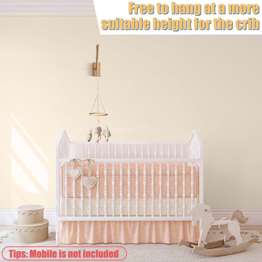 Tuiiopoli natural larch wood arm crib hanger supports secure, timeless nursery decor.