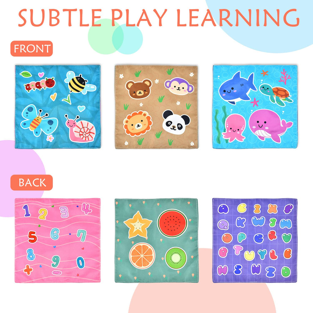 Tuko tissue box toy colored scarves invite reach and grasp.