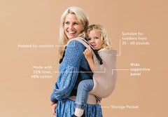 Tula Breathable Mesh Toddler Carrier back view supports ergonomic carries for growing kids.