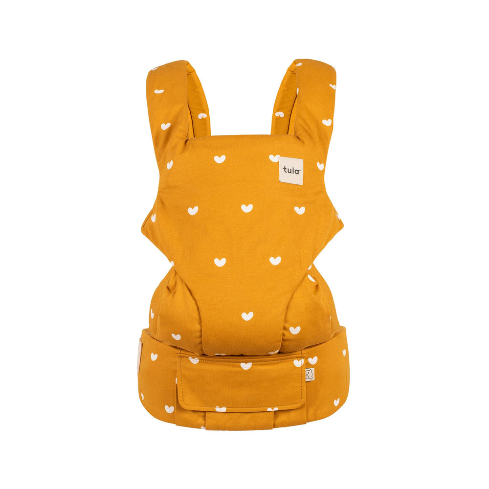 Tula Explore Carrier front view with ergonomic support for parent and baby.