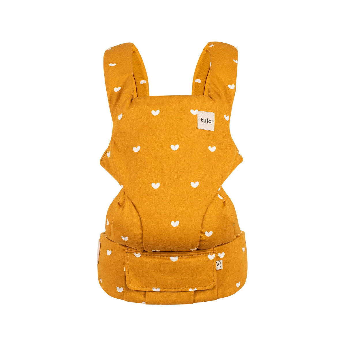 Tula Explore Carrier front view with ergonomic support for parent and baby.