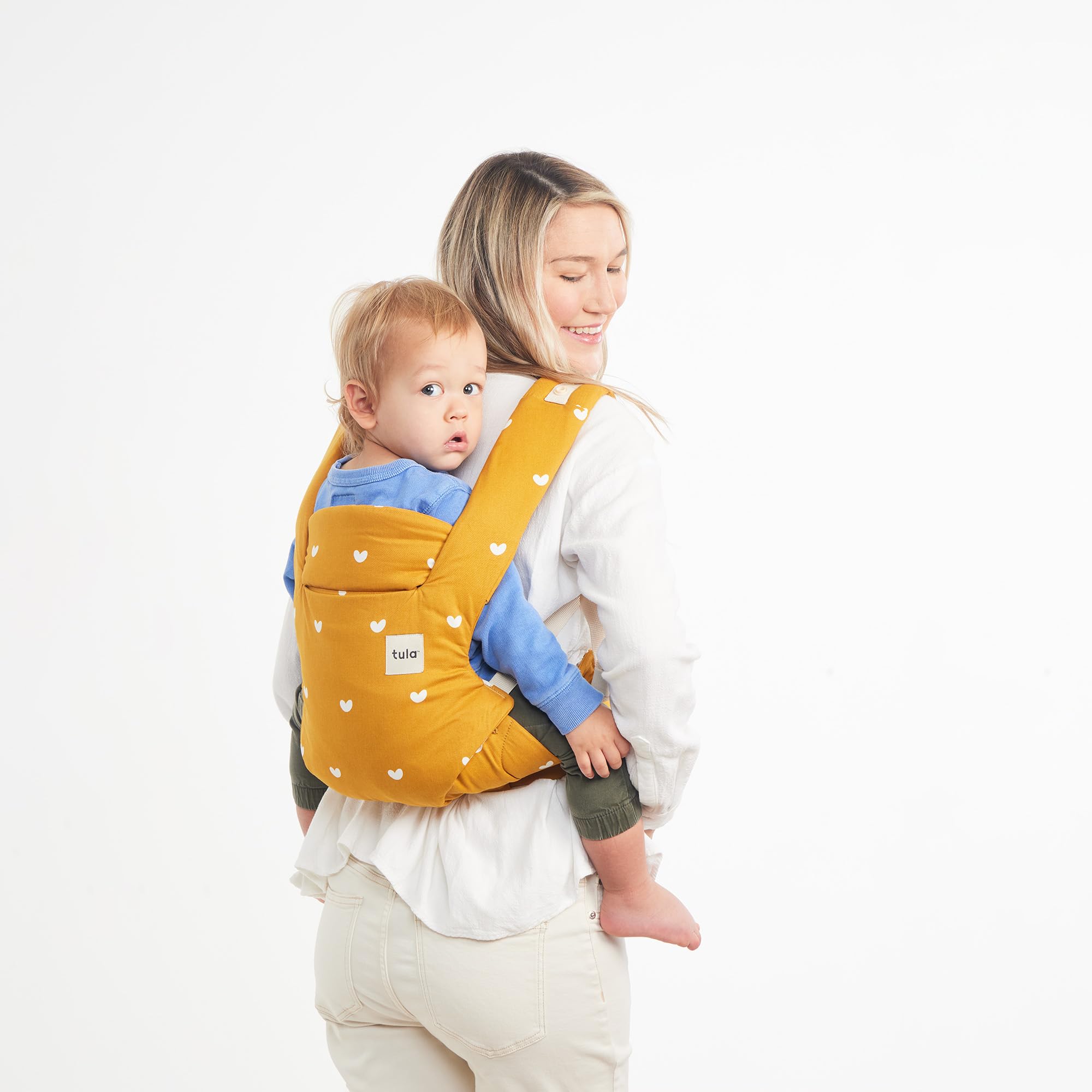 Tula Explore Carrier lumbar support aids caregiver comfort.