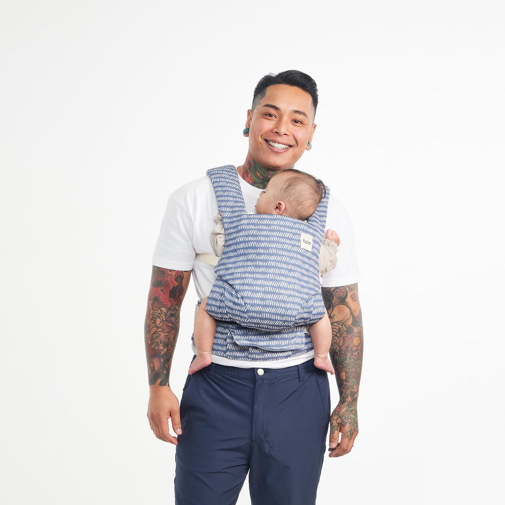 Front-facing-out carry option with breathable mesh.