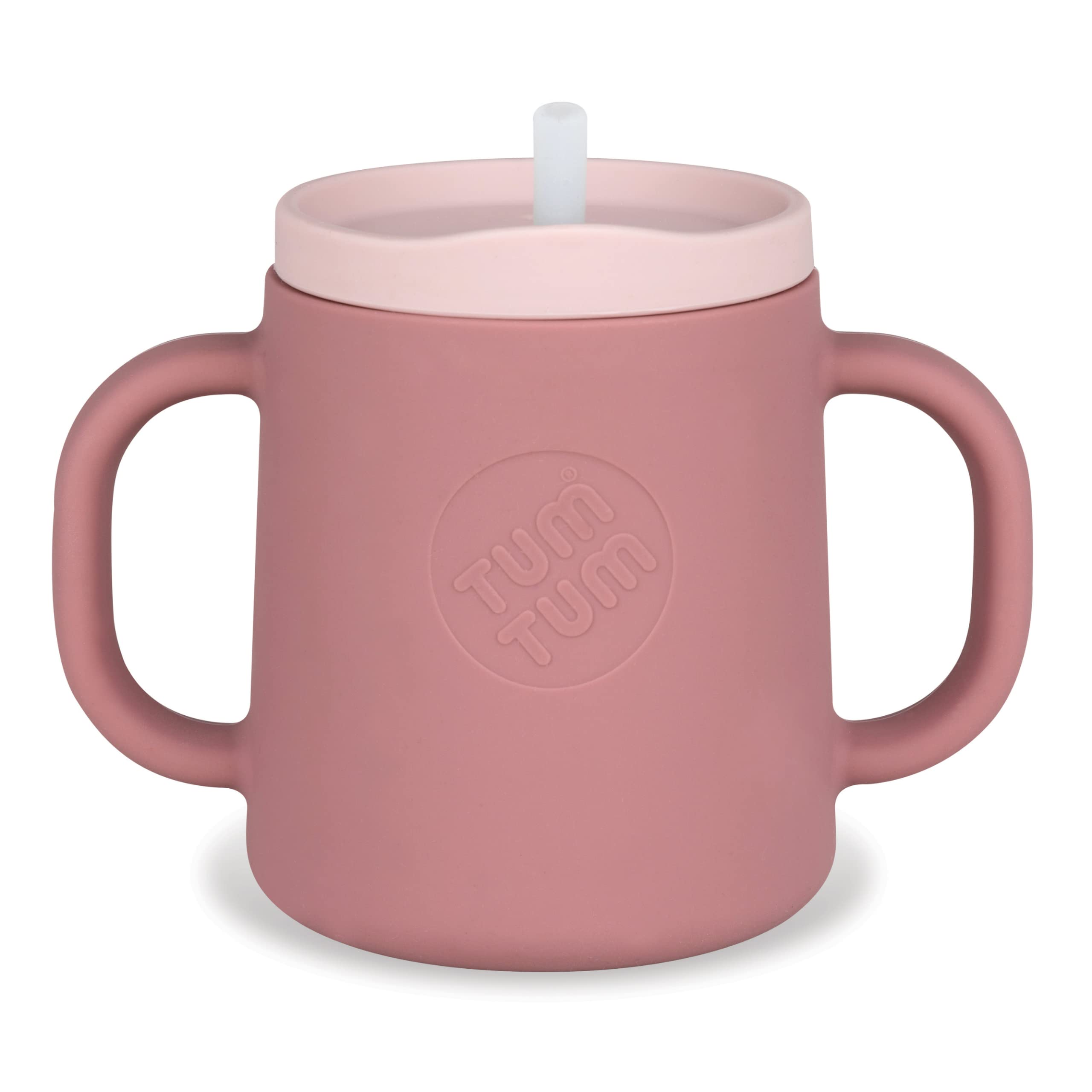 Tum TUM 3-way trainer cup pink free flow straw stage promotes early self feeding