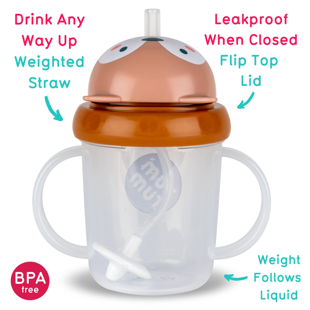 TUM TUM Tippy Up flip-top leakproof lid keeps spills away during outings