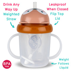 TUM TUM Tippy Up flip-top leakproof lid keeps spills away during outings