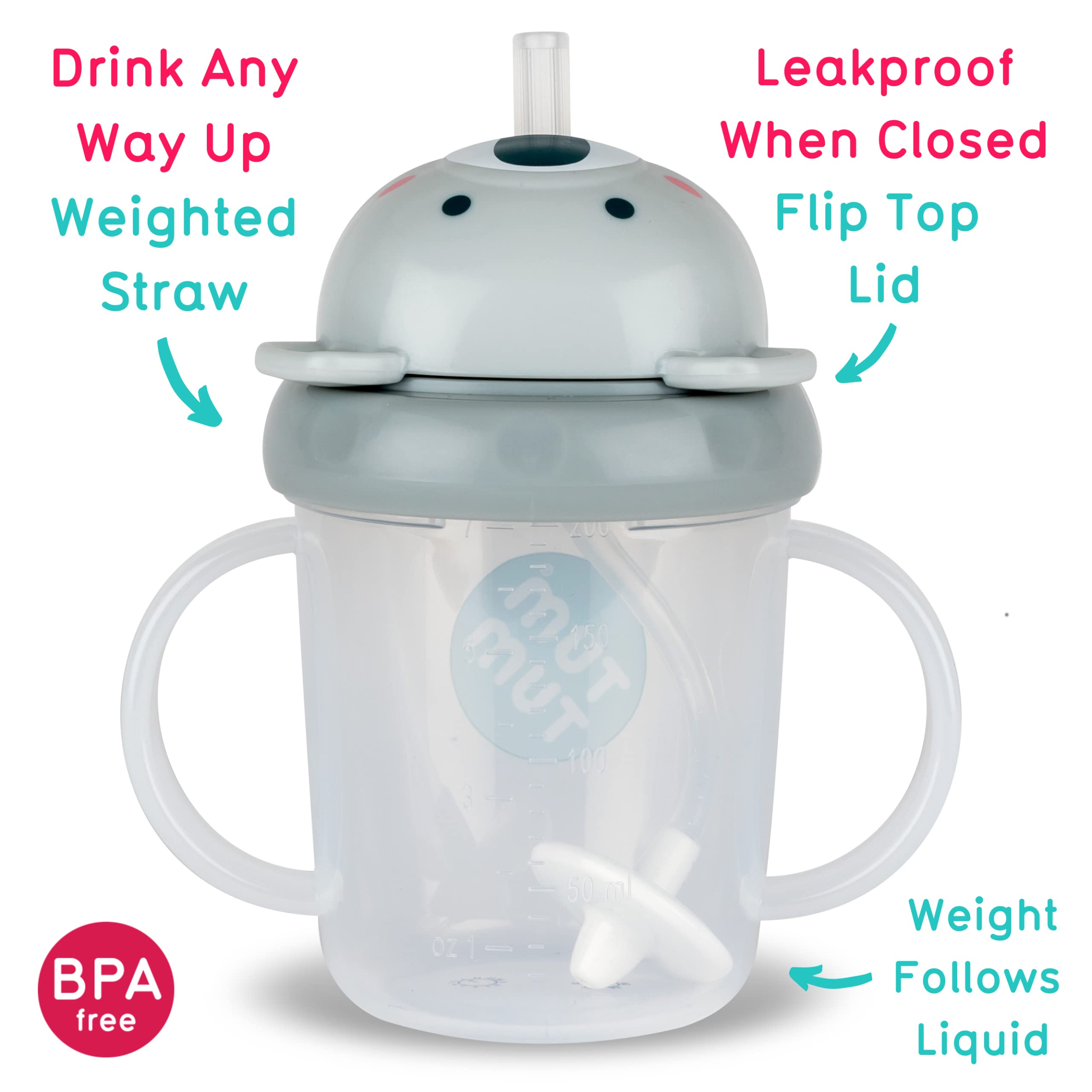 TUM TUM Tippy Up leakproof flip-top lid keeps drinks secure during outings