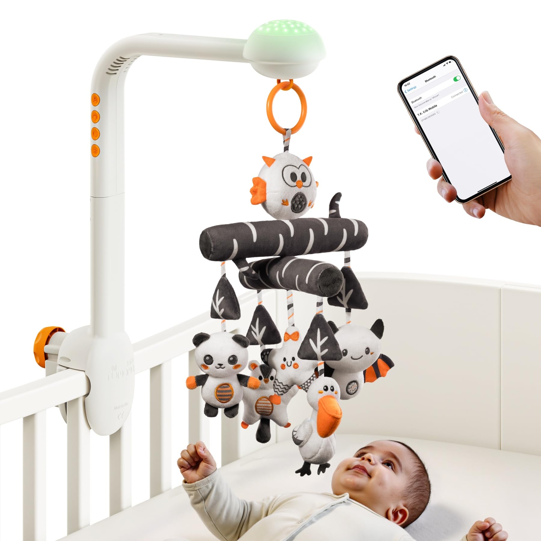 TUMAMA KIDS starry sky projection on crib mobile provides calming bedtime visuals